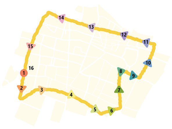 Plan du village associatif de la 6ème Marche des Fiertés d'Amiens