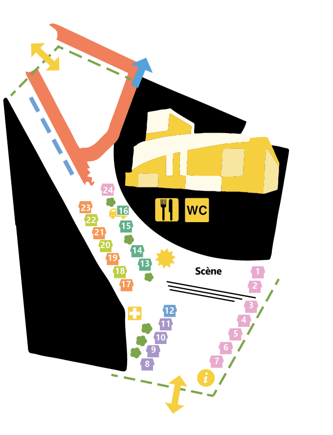 Plan du village associatif de la 6ème Marche des Fiertés d'Amiens